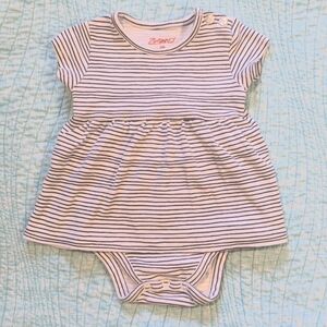Striped Skirted Onesie-Zutano 6 months